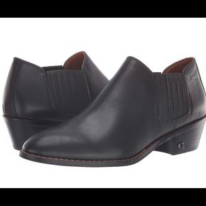 COACH Black leather ankle boots / bootie